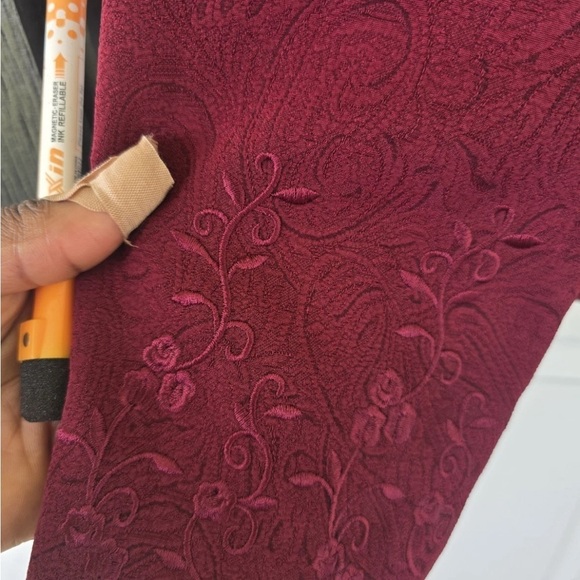 VTG Plaza South 2Piece Skirt Suit 14P Red Embroidery Long Sleeve Button Up - Picture 12 of 13